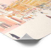 Milaan Italië Gouache Verf Illustratie Reizen Poster (Hoek)