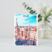 Milaan Italië Kathedraal schilderij Briefkaart (Staand voorkant)