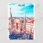 Milaan Italië Kathedraal schilderij Briefkaart (Voorkant)