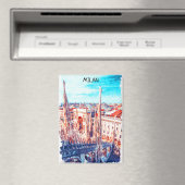 Milaan Italië Kathedraal schilderij Magneet (Insitu (Vaatwasser))