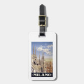Milaan, Italië, kathedraal, Vintage, Bagagelabel (Voorkant verticaal)