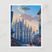 Milaan Italië Kunst Vintage Reizen Briefkaart (Voorkant)