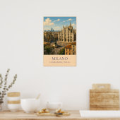 Milaan, Italië – Oude Reisposter Poster (Keuken)
