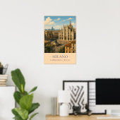 Milaan, Italië – Oude Reisposter Poster (Thuiskantoor)