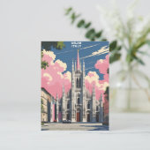 Milaan Italië Reiskunst – Duomo Cathedral City Feestdagenkaart (Staand voorkant)
