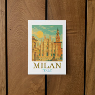  Milaan Italië Reizen   Retro Duomo Briefkaart