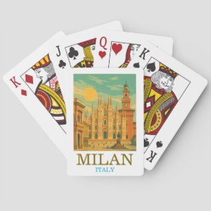 Milaan Italië Reizen   Retro Duomo Pokerkaarten