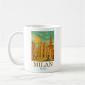 Milaan Italië Reizen Retro Print Koffiemok (Links)