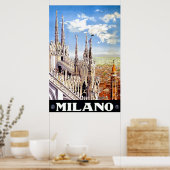  Milaan Italië Reizen Unieke advertentie Poster (Keuken)