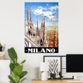  Milaan Italië Reizen Unieke advertentie Poster (Thuiskantoor)