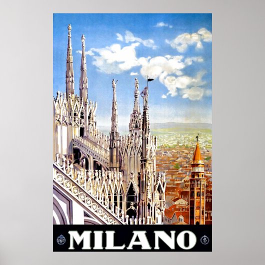  Milaan Italië Reizen Unieke advertentie Poster (Voorkant)