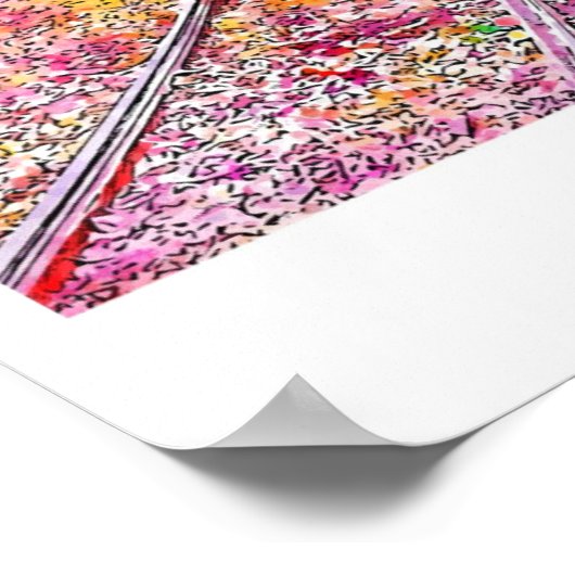 Milaan Italië Reizen Waterverf Hand getekend Poster (Hoek)