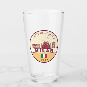 Milaan Italië Skyline Embleem Glas