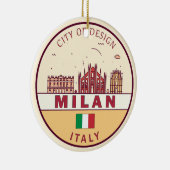 Milaan Italië Skyline Embleem Keramisch Ornament (Rechts)