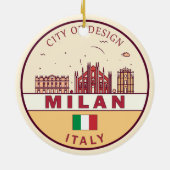 Milaan Italië Skyline Embleem Keramisch Ornament (Achterkant)