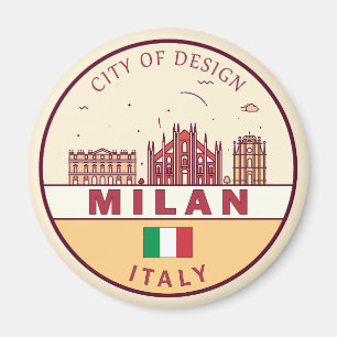 Milaan Italië Skyline Embleem Magneet