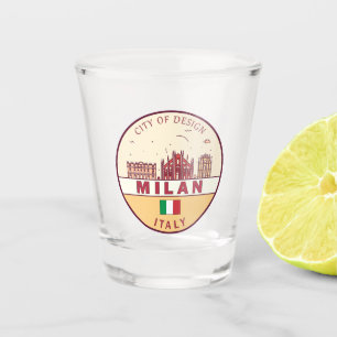 Milaan Italië Skyline Embleem Shot Glas