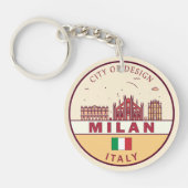Milaan Italië Skyline Embleem Sleutelhanger (Voorkant)