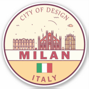 Milaan Italië Skyline Embleem Sticker