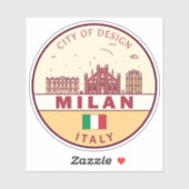Milaan Italië Skyline Embleem Sticker (Vel)