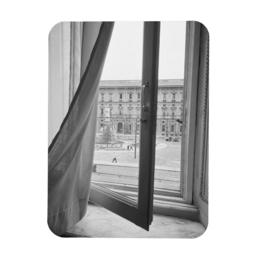 Milaan Italië, uitzicht vanuit het operaraam van L Magneet (Verticaal)