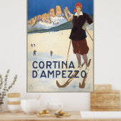 Milaan Italië vintage reisposter Poster (Keuken)