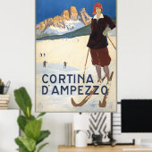 Milaan Italië vintage reisposter Poster (Thuiskantoor)