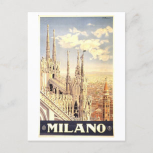 Milaan Italië Vintage Travel Poster Briefkaart