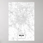 Milaan, Italië (zwart op wit) Poster (Voorkant)