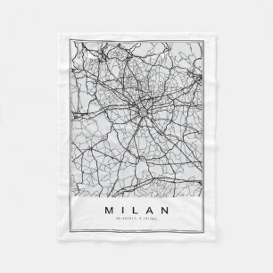 Milaan Kaart Illustratie Fleece Deken