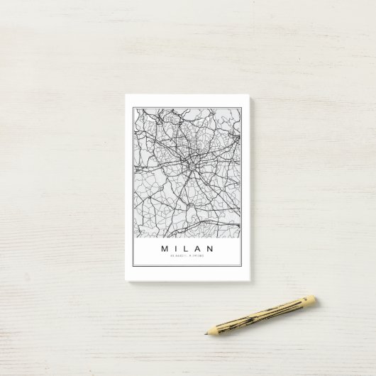 Milaan Kaart Illustratie Post-it® Notes (Op bureau)