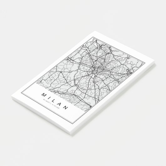 Milaan Kaart Illustratie Post-it® Notes (Schuin)