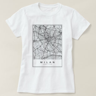 Milaan Kaart Illustratie T-shirt