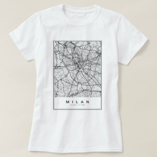 Milaan Kaart Illustratie T-shirt