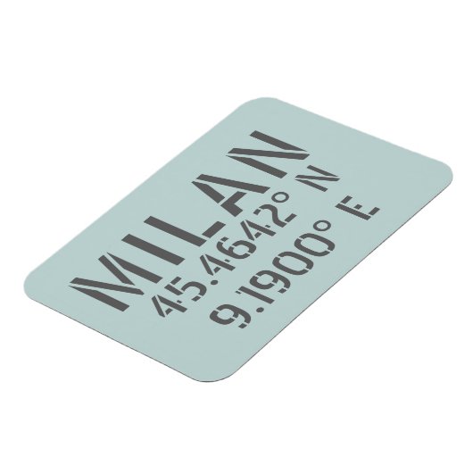 Milaan Latitude en Lengtegraad Magneet (Linkerzijde)
