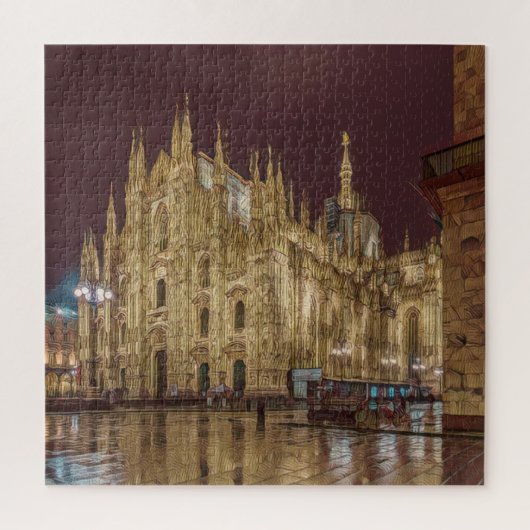 Milaan - Piazza Duomo - Cathedraal Square - 's nac Legpuzzel (Verticaal)