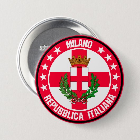 Milaan Ronde Button 7,6 Cm (Voorkant /achterkant)