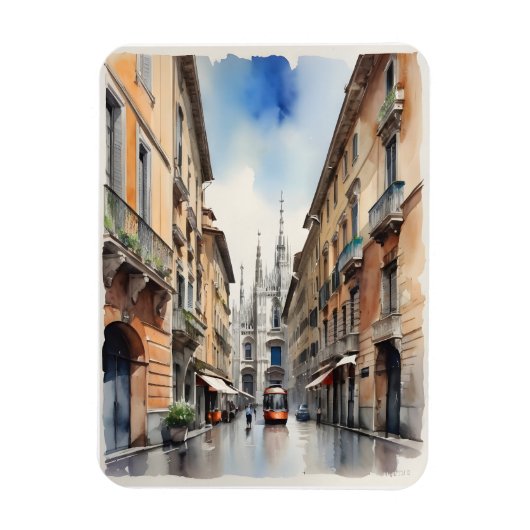 Milaan waterverf kunst magneet (Verticaal)