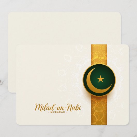 Milad Un Nabi Mubarak Feestdagenkaart (Voorkant / Achterkant)