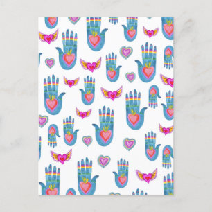 Milagros Flaming Hearts Waterverf Cute Love Briefkaart