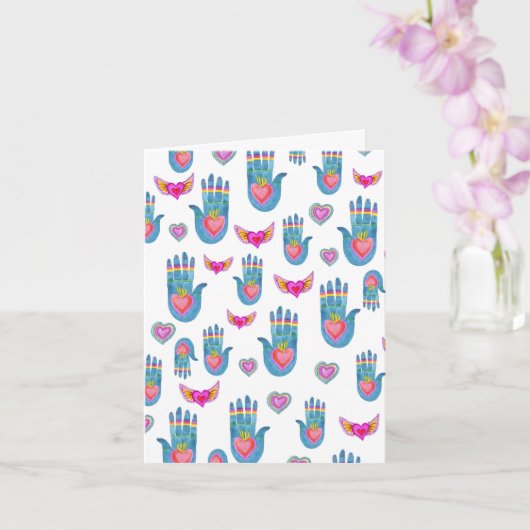 Milagros Flaming Hearts Waterverf Kute Valentijnse Kaart (Orchidee)