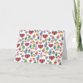 Milagros Flaming Hearts Waterverf Valentijn Kaart (Voorkant)