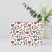 Milagros Flaming Hearts Waterverf Valentijn Love Briefkaart (Staand voorkant)