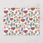 Milagros Flaming Hearts Waterverf Valentijn Love Briefkaart (Voorkant)