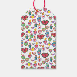 Milagros Flaming Hearts Waterverf Valentijnse  Lie Cadeaulabel