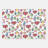 Milagros Flaming Hearts Waterverf Valentijnse  Lie Inpakpapier Vel (Voorkant 2)