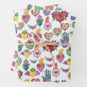 Milagros Flaming Hearts Waterverf Valentijnse  Lie Inpakpapier Vel (In situ)