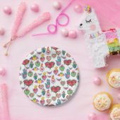 Milagros Flaming Hearts Waterverf Valentijnse  Lie Papieren Bordje (Feest)