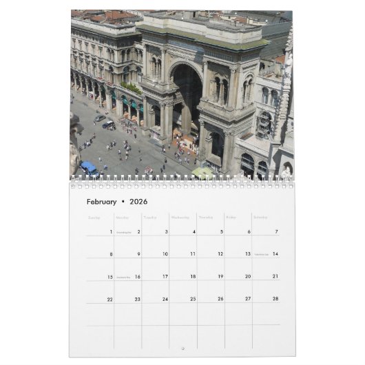 Milan 2026 calendar kalender (Feb 2026)