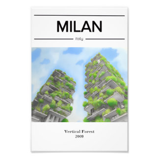 Milan Architecture Skyscraper Vertical Forest Foto Afdruk